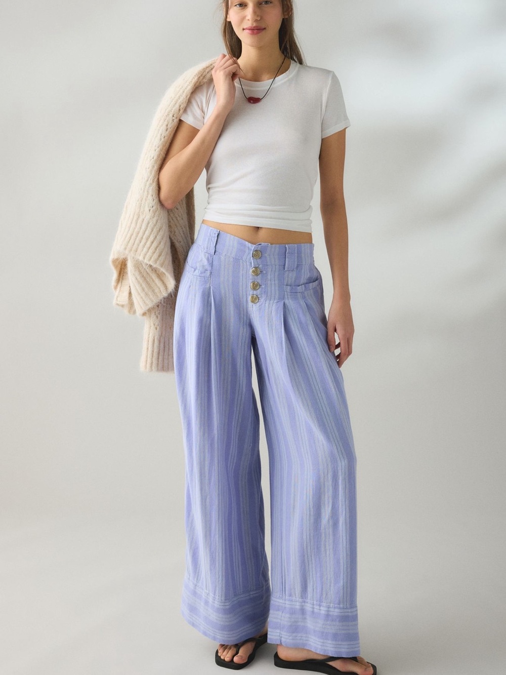 Urban Outfitters Daybreak Linen Blend Wide Leg Pants NWT